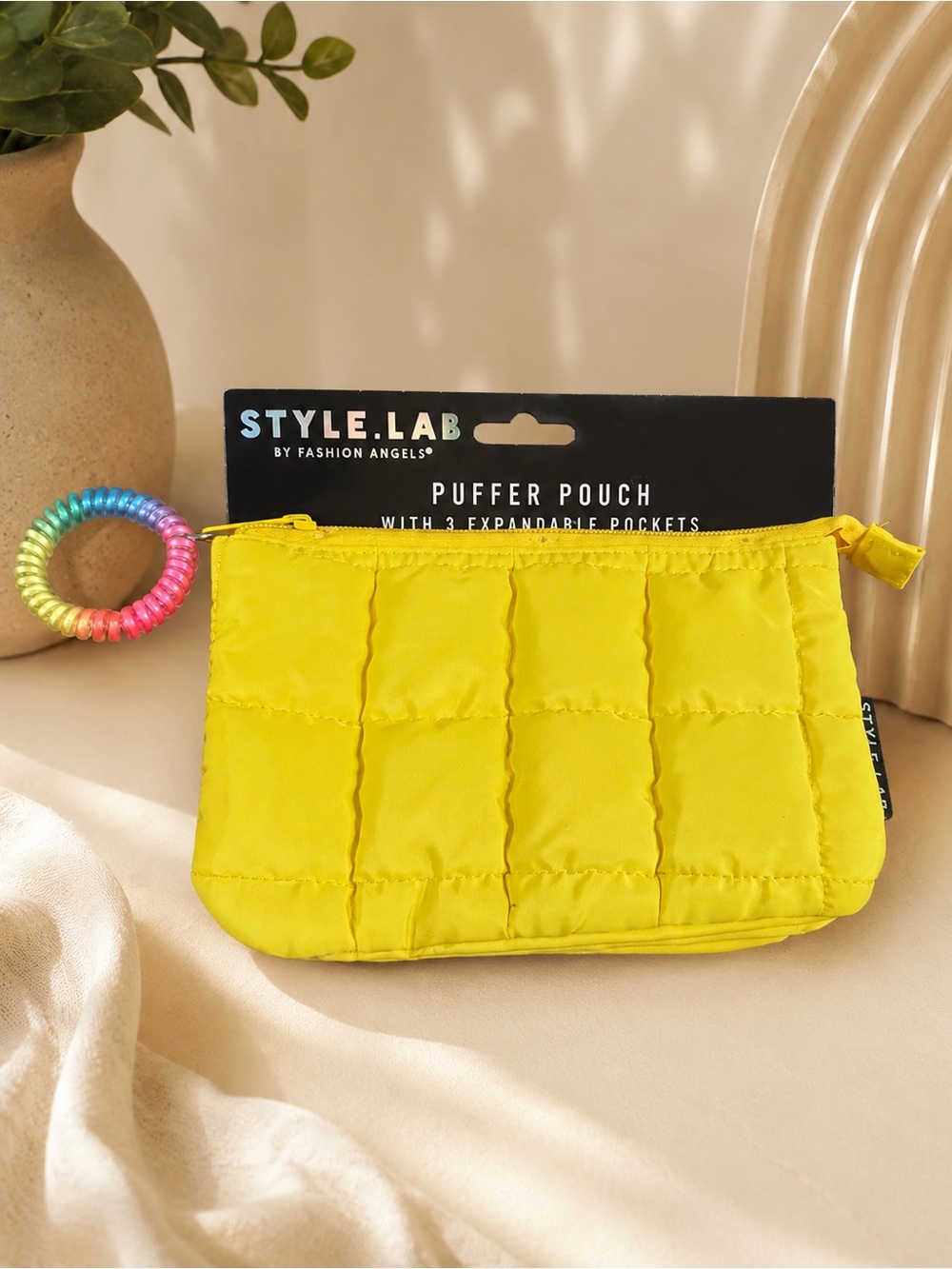 Yellow Puffer Cosmetic Pouch